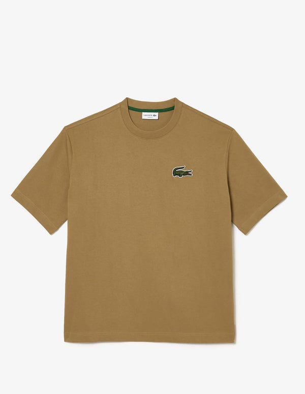 Camiseta Lacoste con Logo Grande Marrón Unisex