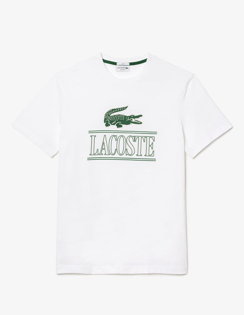 Camiseta Lacoste Regular Fit Algodón Grueso Blanca Unisex