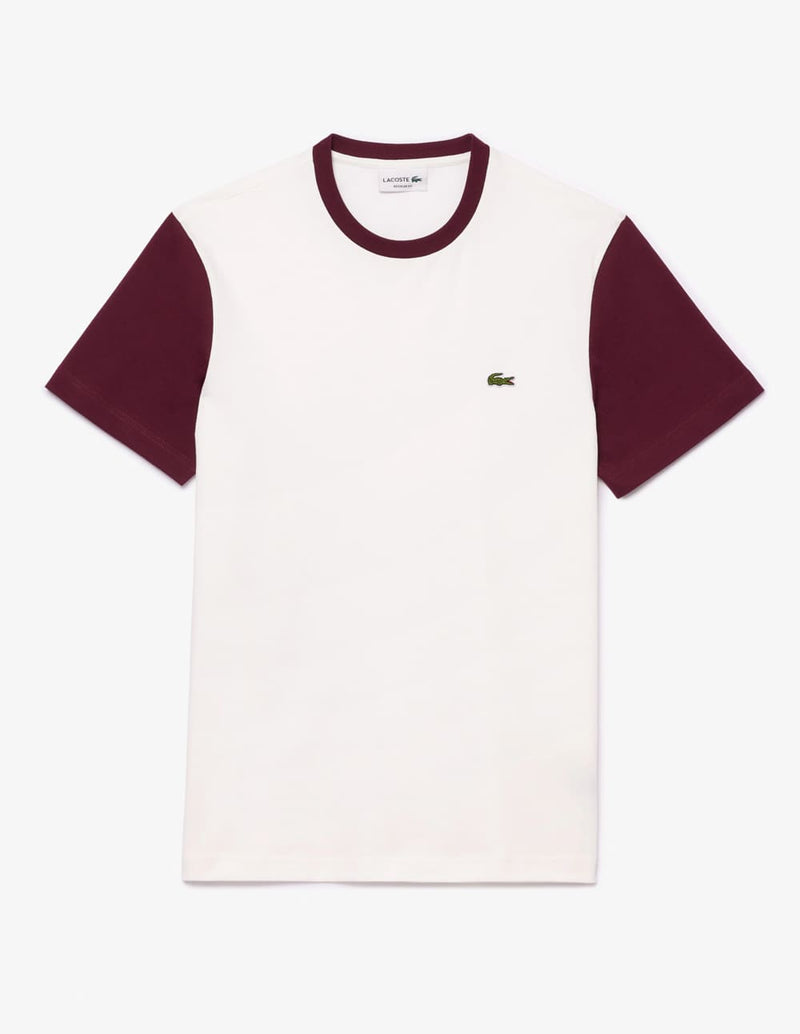 Camiseta Lacoste Regular Fit Color-Block Blanca Hombre