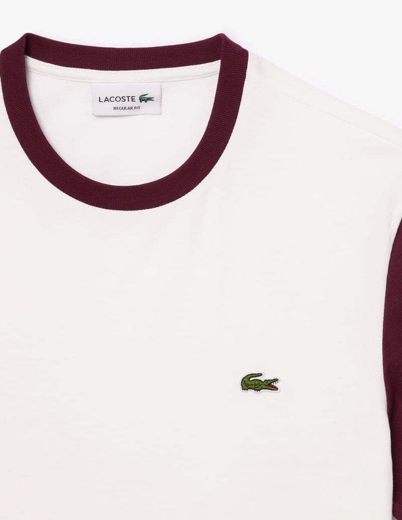 Camiseta Lacoste Regular Fit Color-Block Blanca Hombre