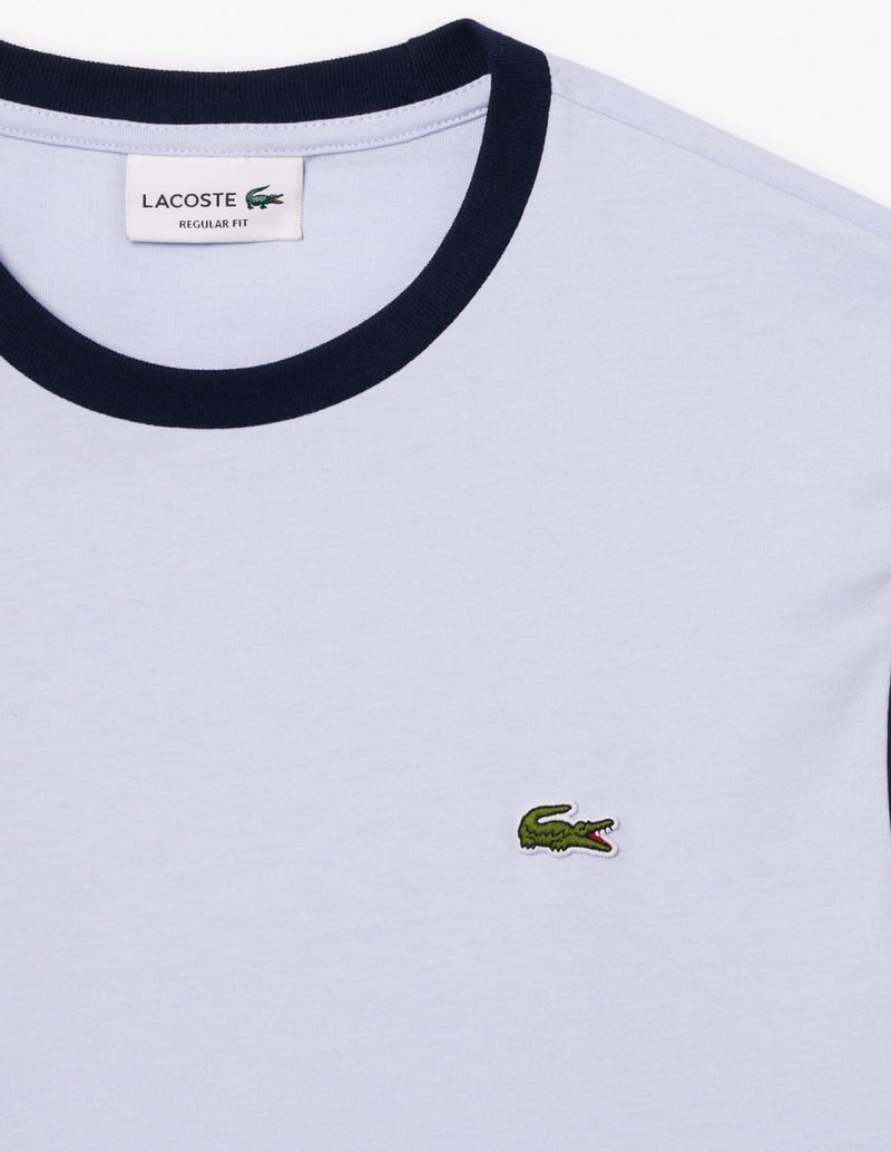 Camiseta Lacoste Regular Fit Color-Block Azul Hombre