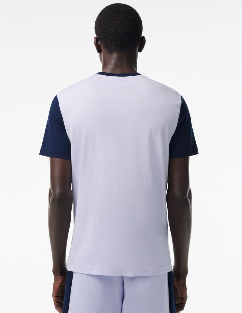 Camiseta Lacoste Regular Fit Color-Block Azul Hombre