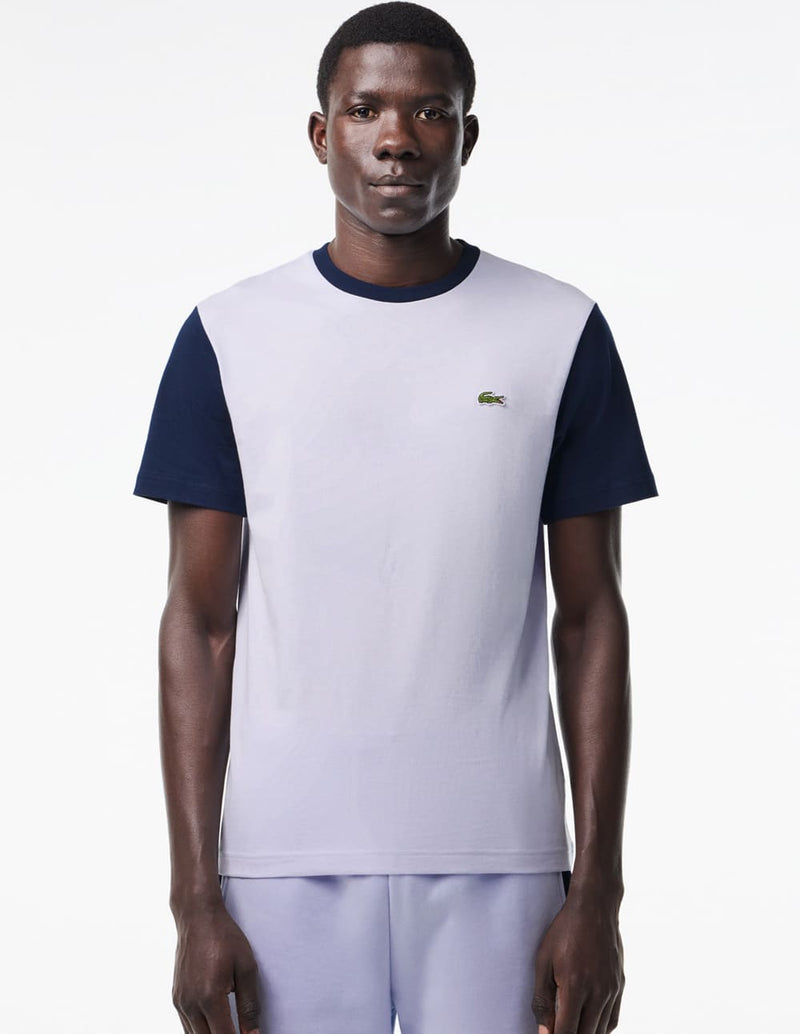 Camiseta Lacoste Regular Fit Color-Block Azul Hombre