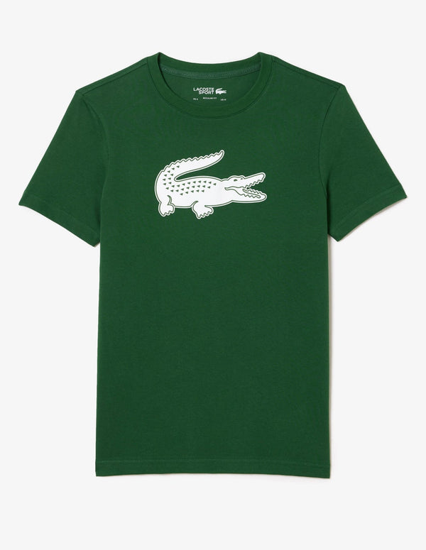 Camiseta Lacoste Sport Transpirable con Logo 3D Verde Hombre