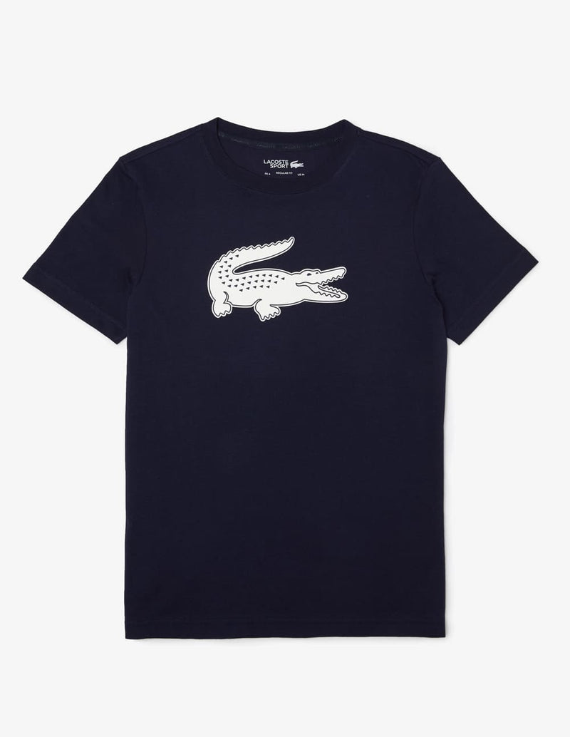 Camiseta Lacoste Sport Transpirable con Logo 3D Azul Marino Hombre