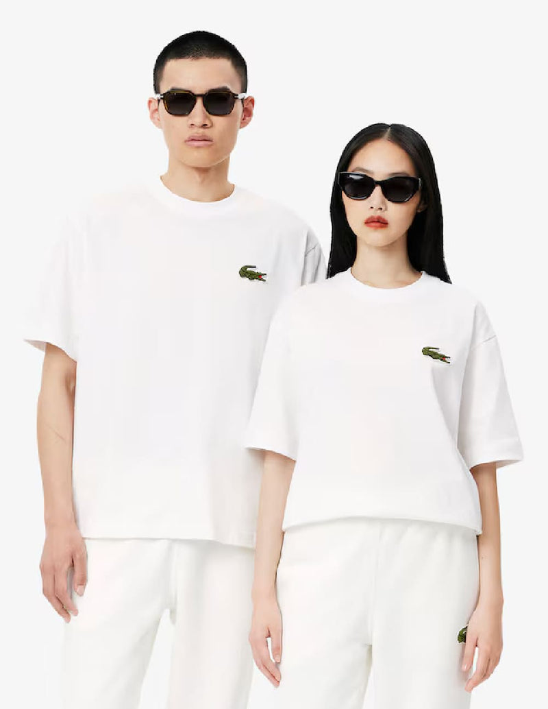 Camiseta Lacoste con Insignia Blanca Unisex