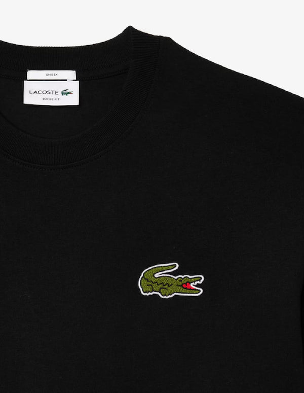 Camiseta Lacoste con Insignia Negra Unisex