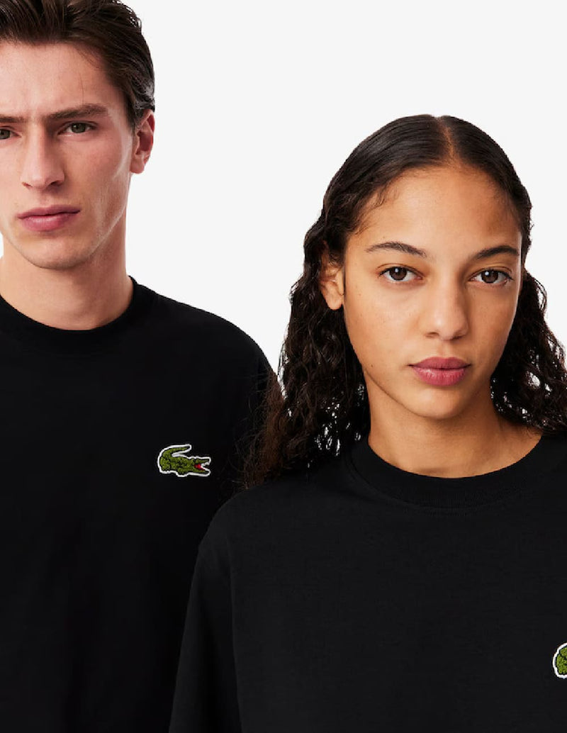 Camiseta Lacoste con Insignia Negra Unisex