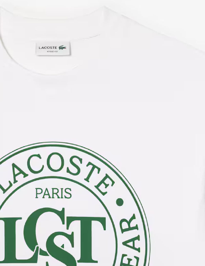 Camiseta Lacoste con Estampado Blanca Hombre