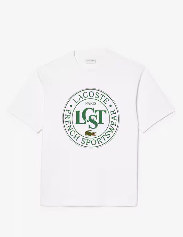 Camiseta Lacoste con Estampado Blanca Hombre