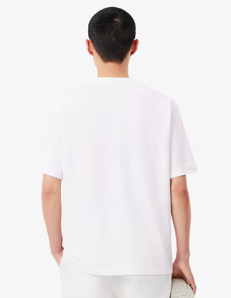 Camiseta Lacoste con Estampado Blanca Hombre