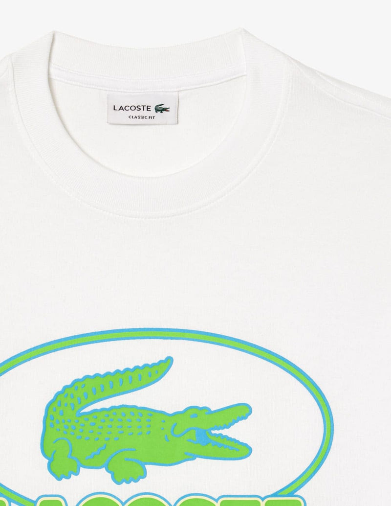 Camiseta Lacoste con Logo Estampado Blanca Hombre