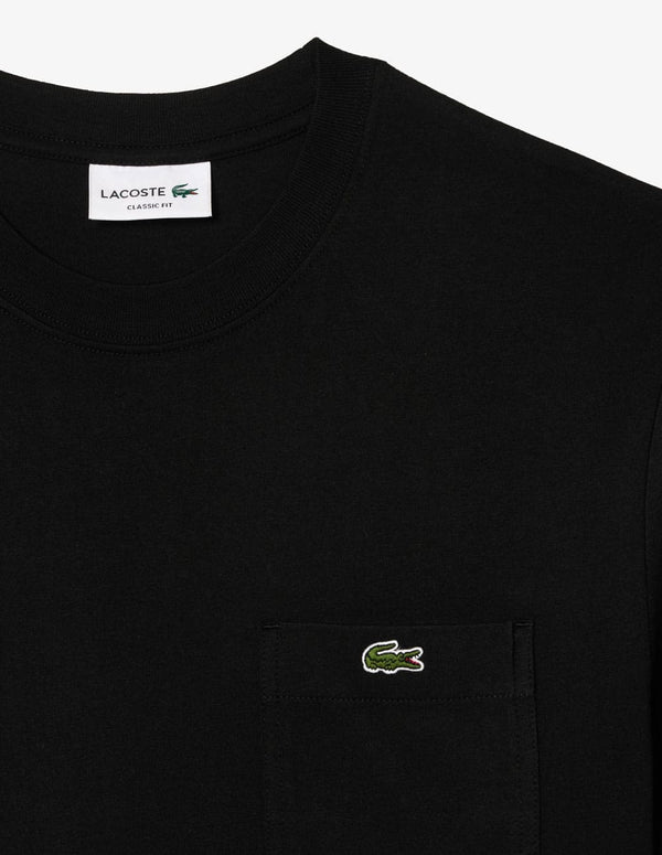 Camiseta Lacoste con Bolsillo Negra Hombre