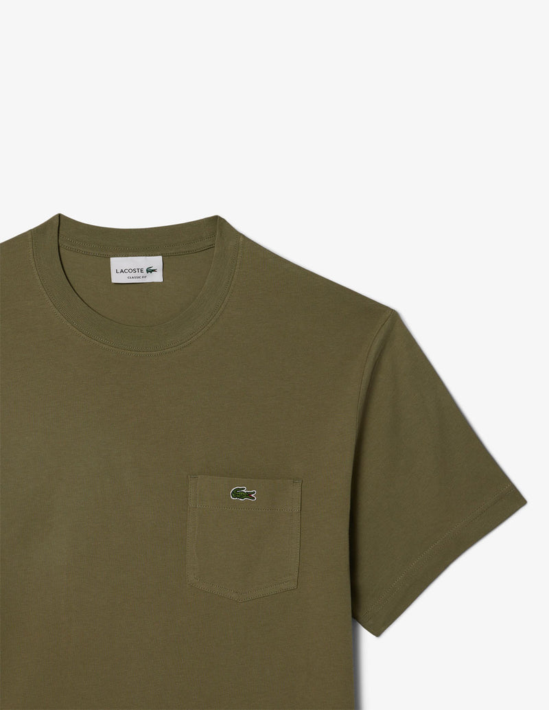 Camiseta Lacoste con Bolsillo Verde Hombre