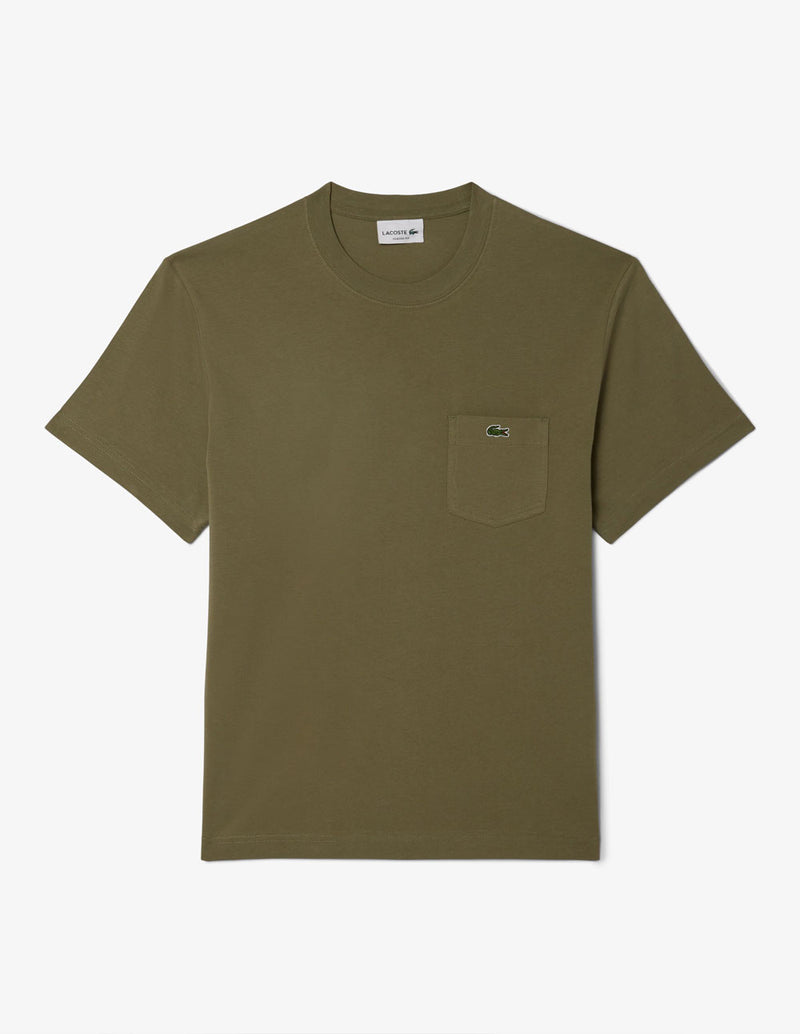 Camiseta Lacoste con Bolsillo Verde Hombre