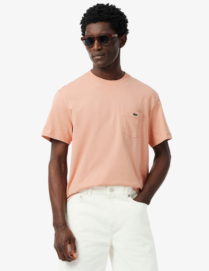 Camiseta Lacoste con Bolsillo Naranja Hombre