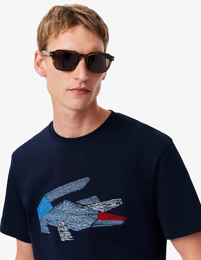 Camiseta Lacoste con Logo Azul Marino Hombre