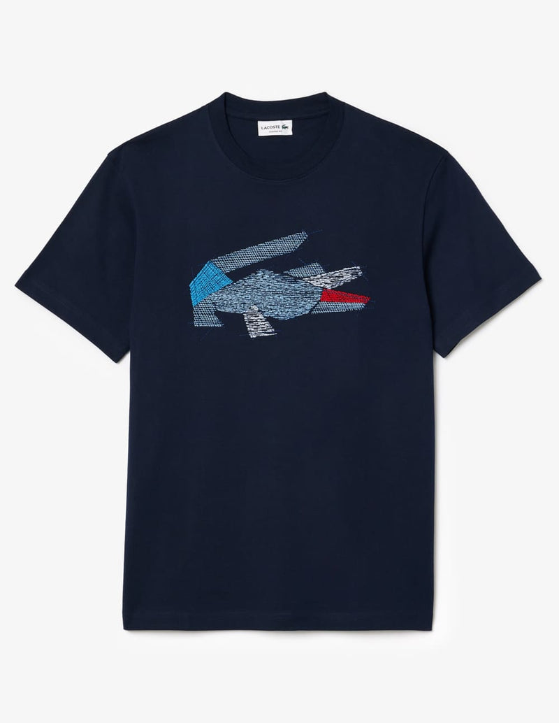 Camiseta Lacoste con Logo Azul Marino Hombre