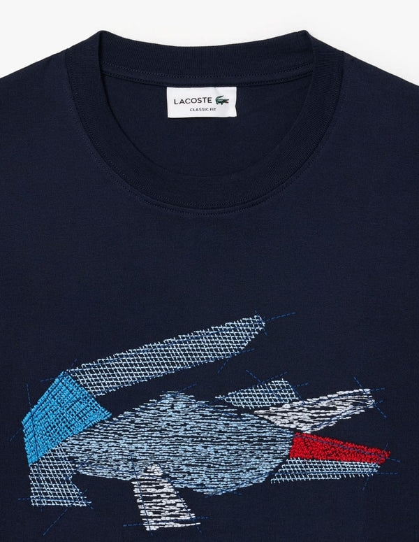 Camiseta Lacoste con Logo Azul Marino Hombre