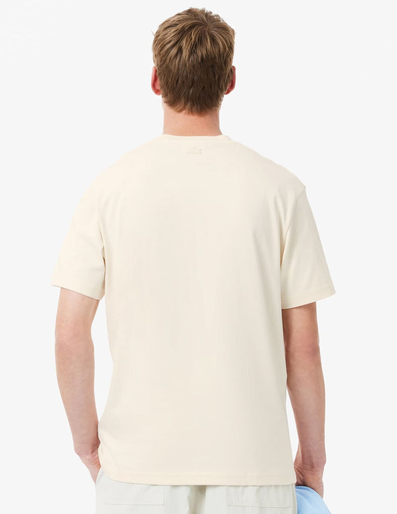 Camiseta Lacoste con Logo Beige Hombre