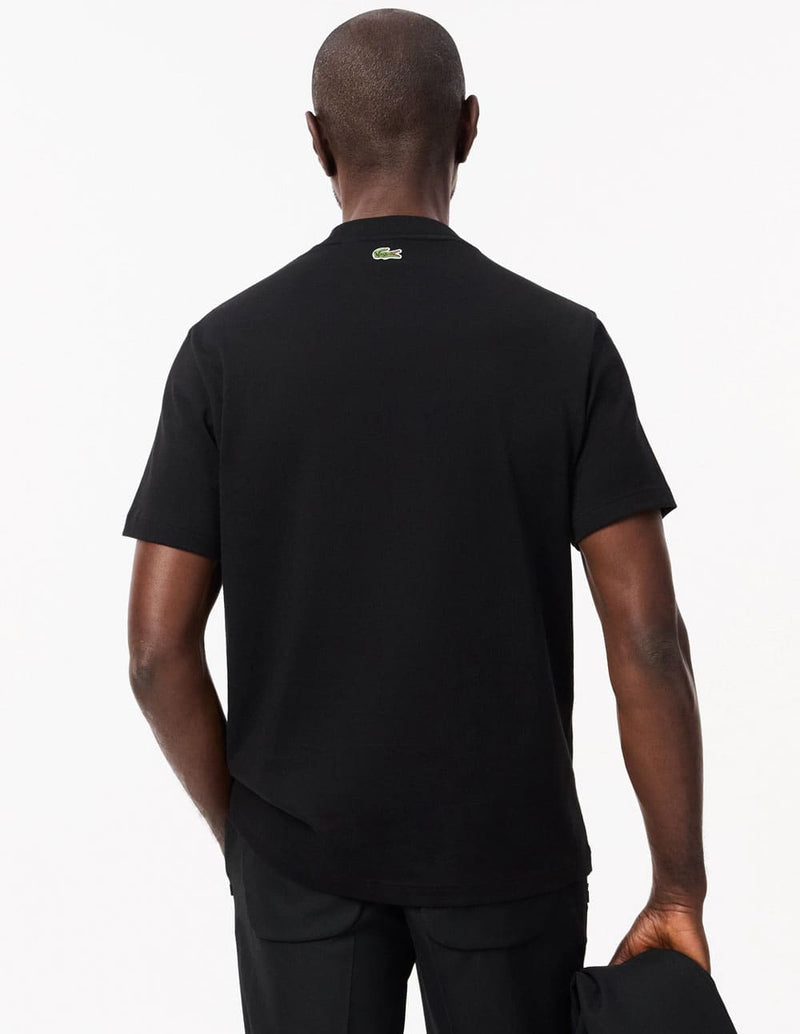 Camiseta Lacoste con Logo Grande Negra Hombre