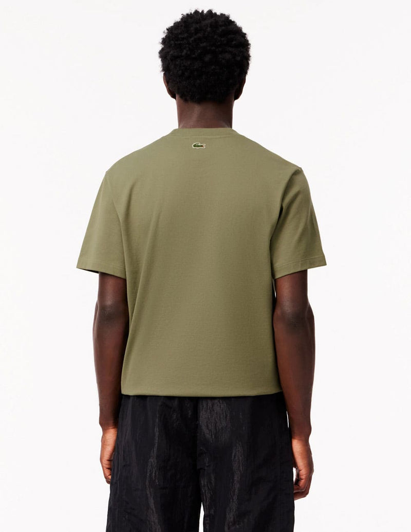 Camiseta Lacoste con Logo Grande Verde Hombre