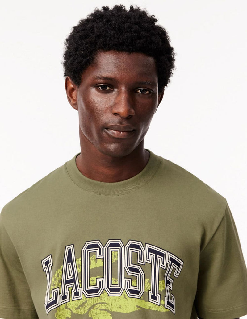 Camiseta Lacoste con Logo Grande Verde Hombre