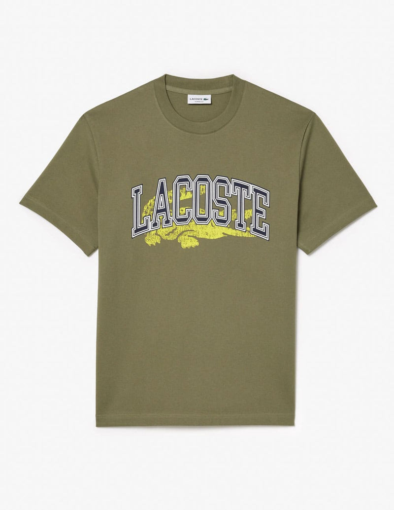 Camiseta Lacoste con Logo Grande Verde Hombre