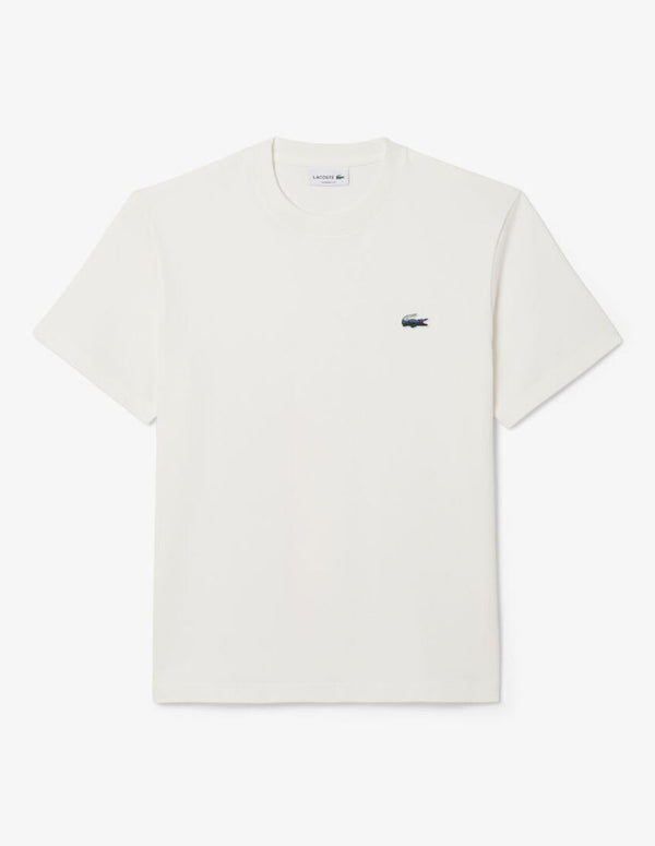 Camiseta Lacoste Landscape Crocodile Blanca Hombre