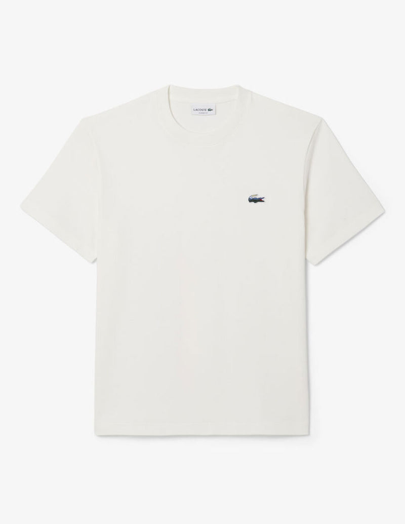 Camiseta Lacoste Landscape Crocodile Blanca Hombre