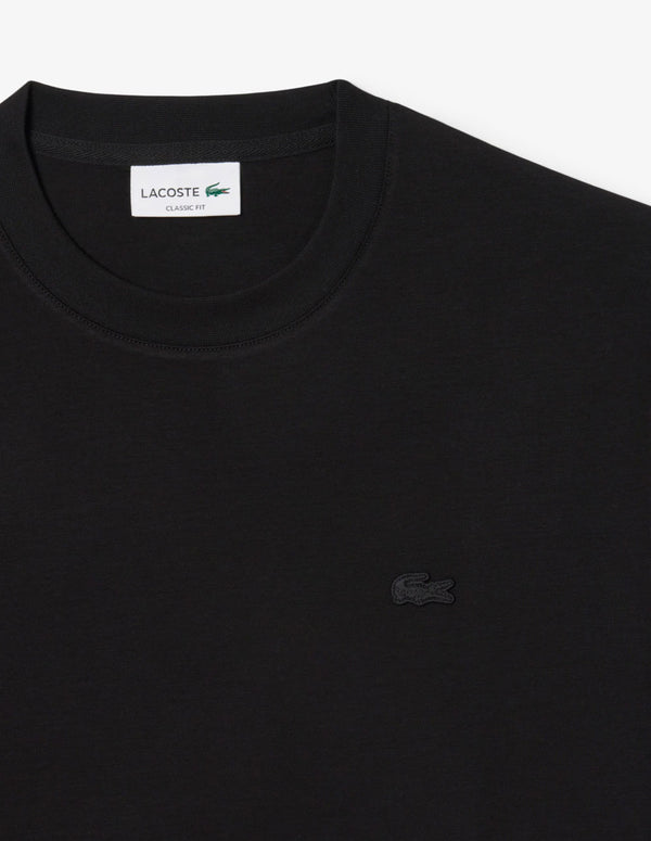 Camiseta Lacoste con Logo Bordado Negra Hombre