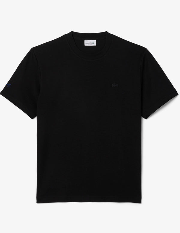 Camiseta Lacoste con Logo Bordado Negra Hombre