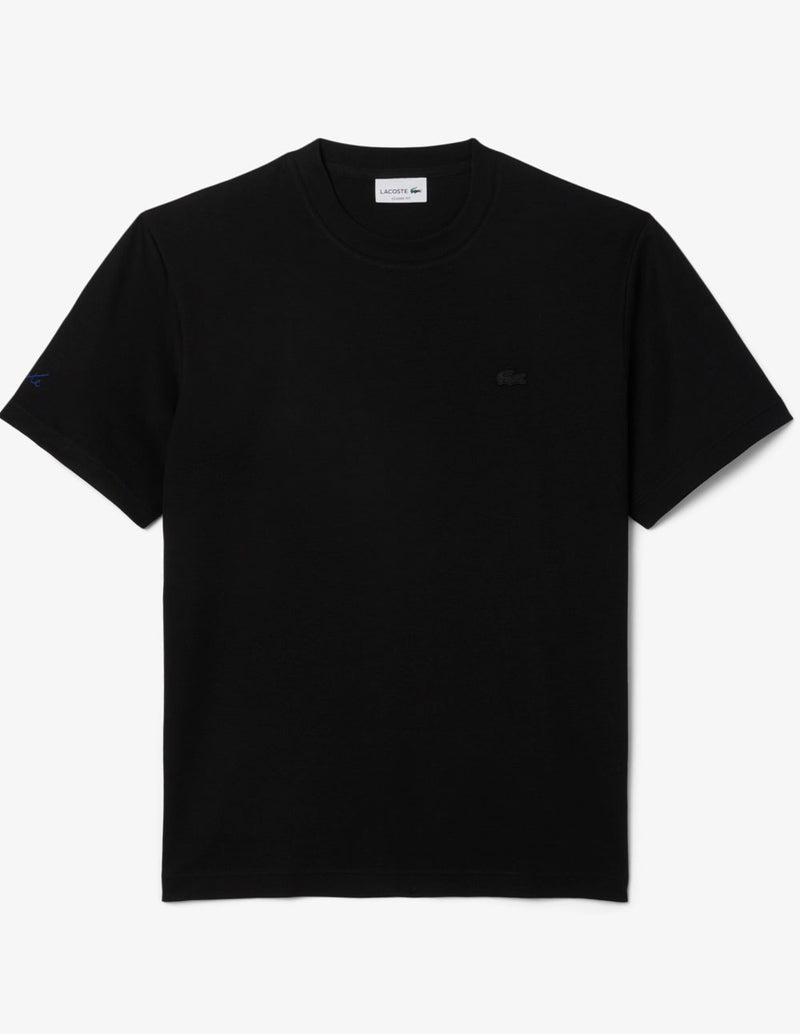 Camiseta Lacoste con Logo Bordado Negra Hombre