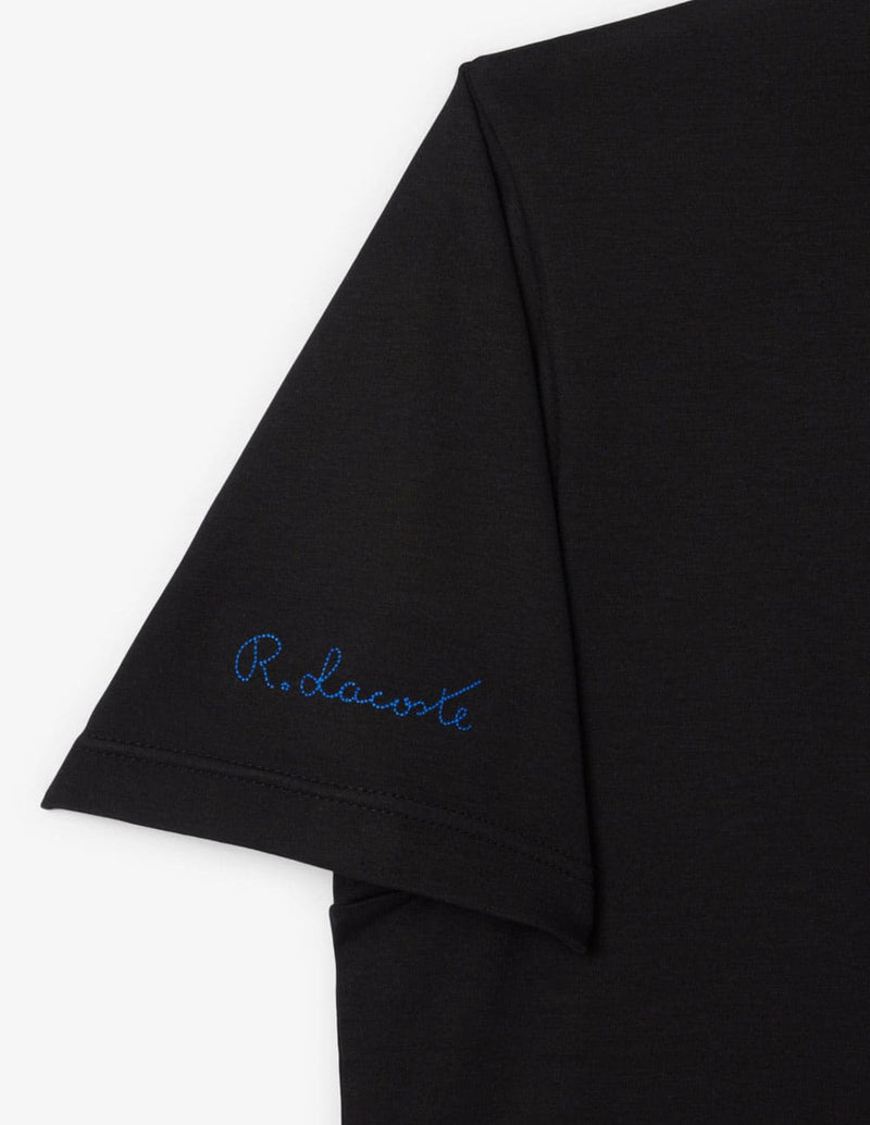 Camiseta Lacoste con Logo Bordado Negra Hombre