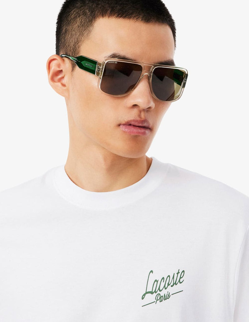 Camiseta Lacoste con Estampado Blanca Hombre