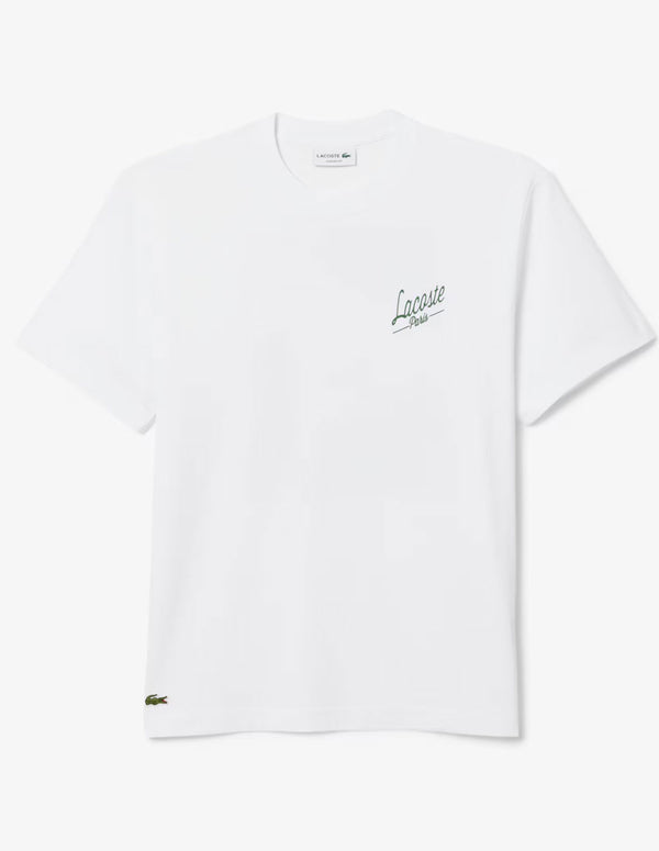Camiseta Lacoste con Estampado Blanca Hombre