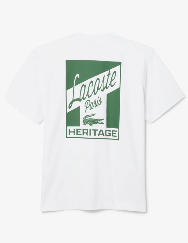 Camiseta Lacoste con Estampado Blanca Hombre
