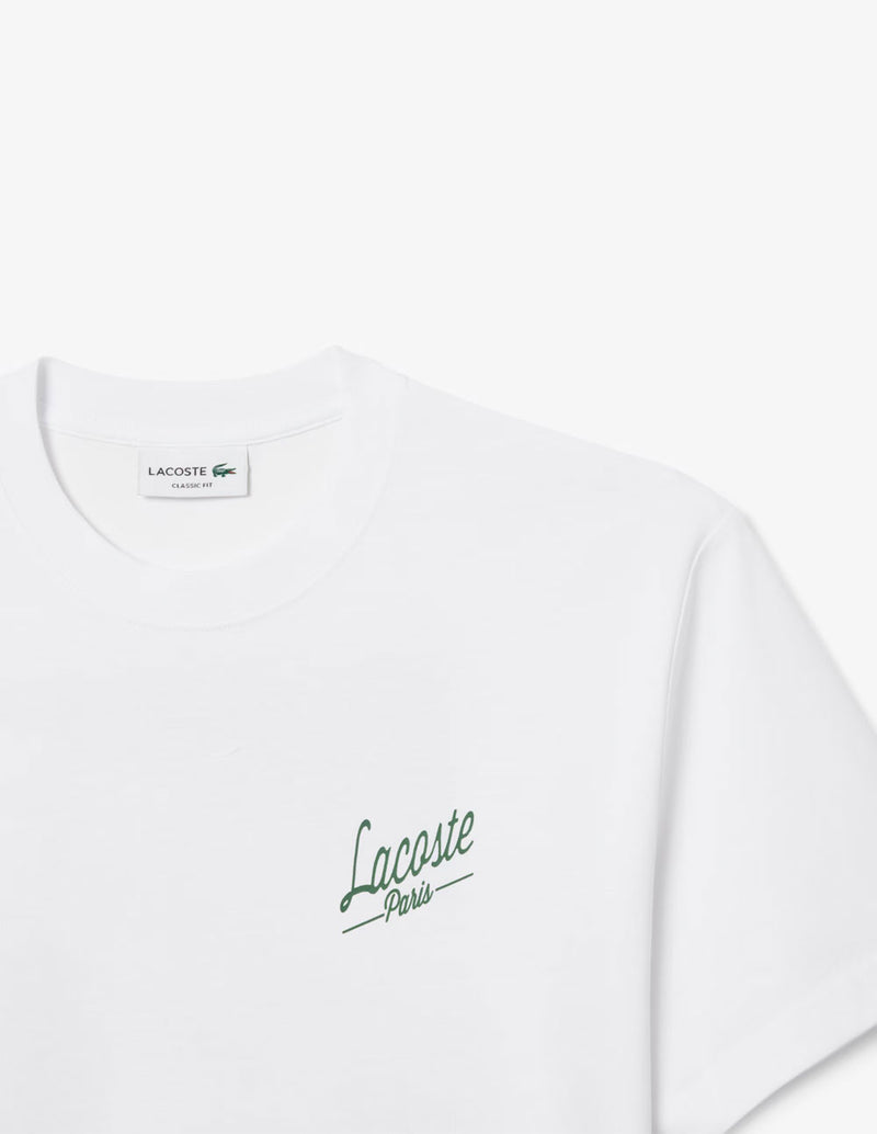 Camiseta Lacoste con Estampado Blanca Hombre