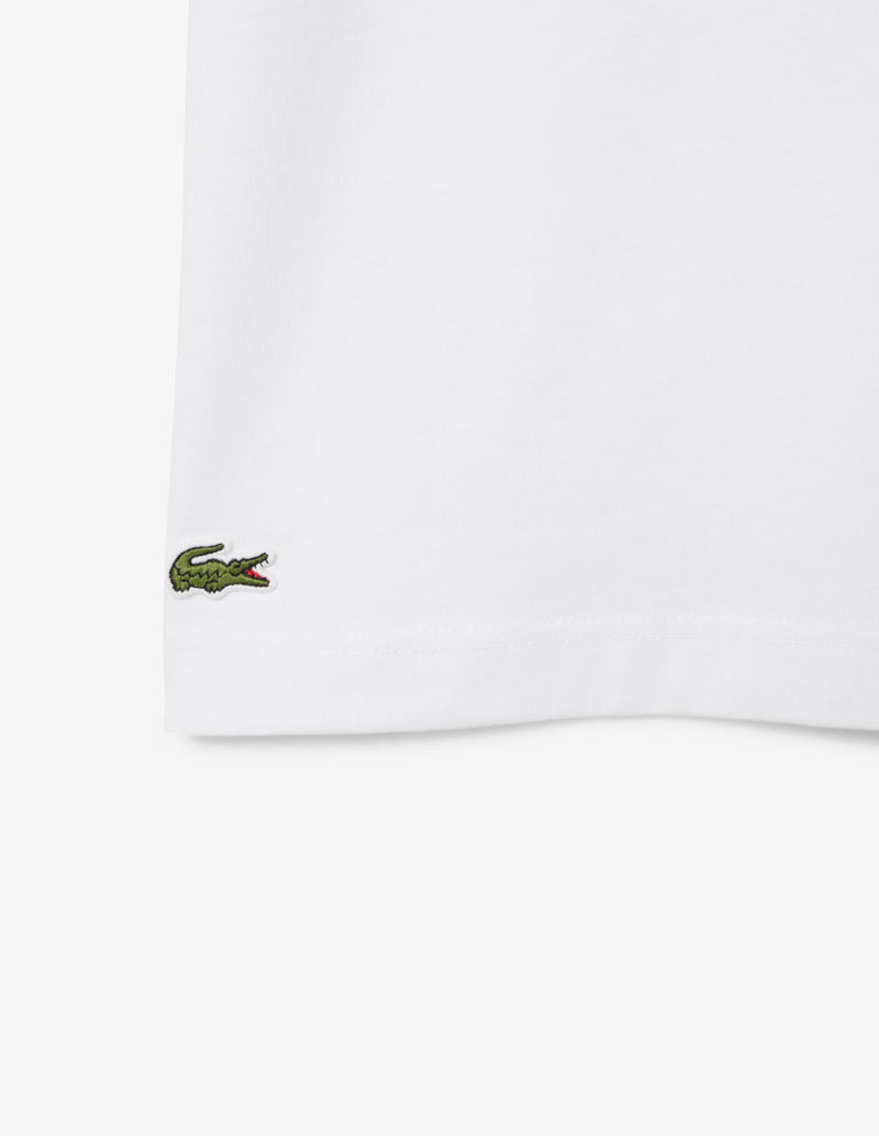 Camiseta Lacoste con Estampado Blanca Hombre
