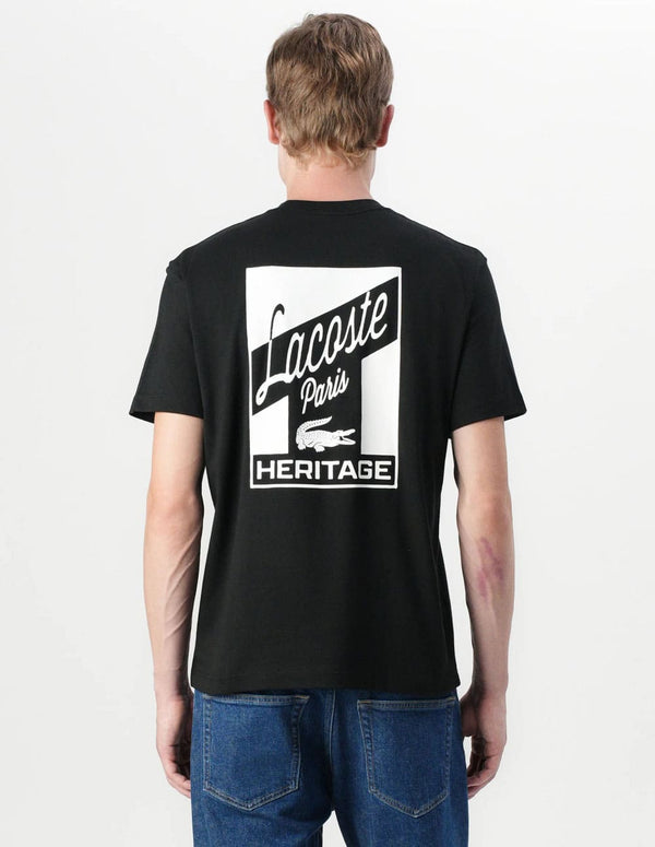 Camiseta Lacoste con Estampado Negra Hombre