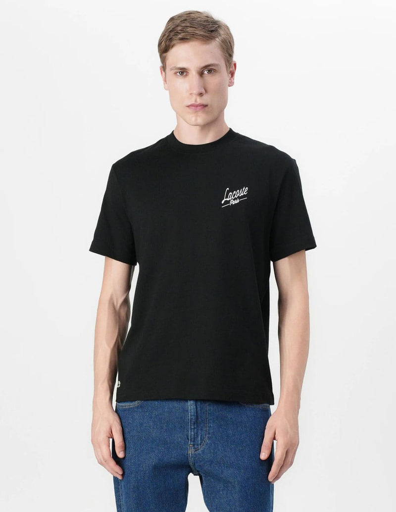 Camiseta Lacoste con Estampado Negra Hombre