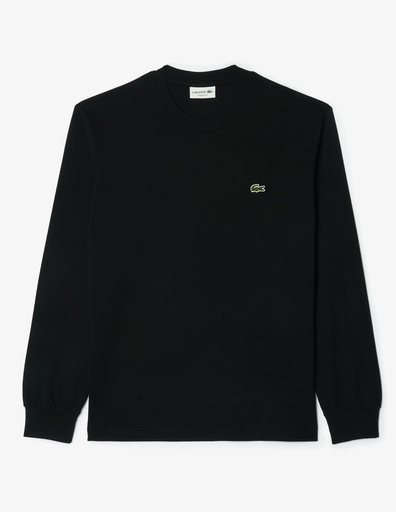 Camiseta Lacoste con Logo de Manga Larga Negra Hombre