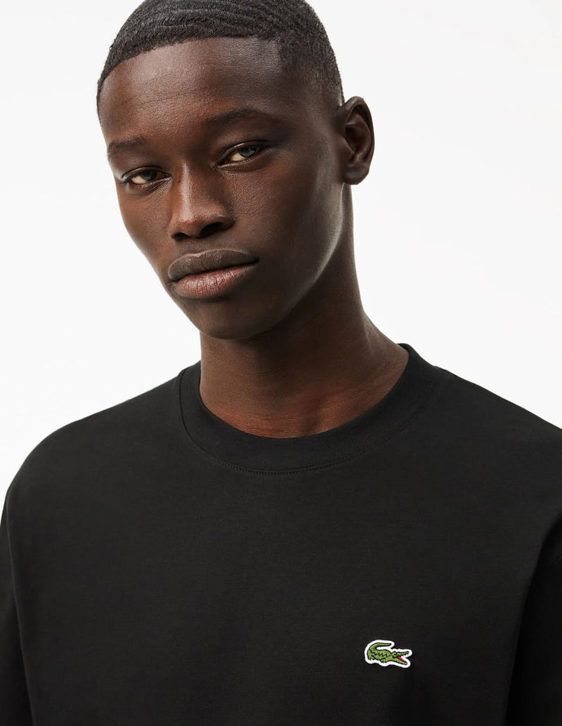 Camiseta Lacoste con Logo de Manga Larga Negra Hombre