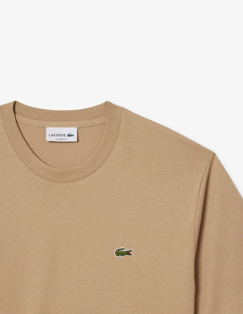 Camiseta Lacoste con Logo Beige Hombre