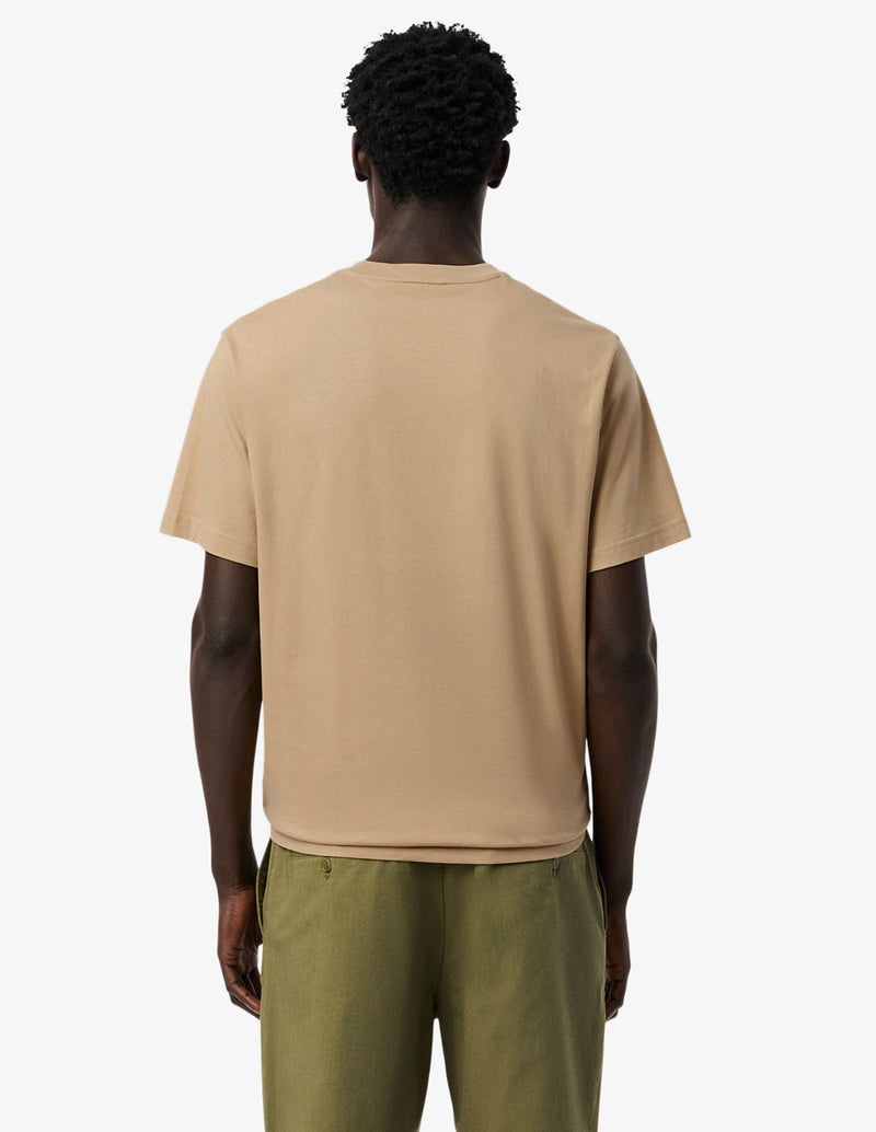 Camiseta Lacoste con Logo Beige Hombre