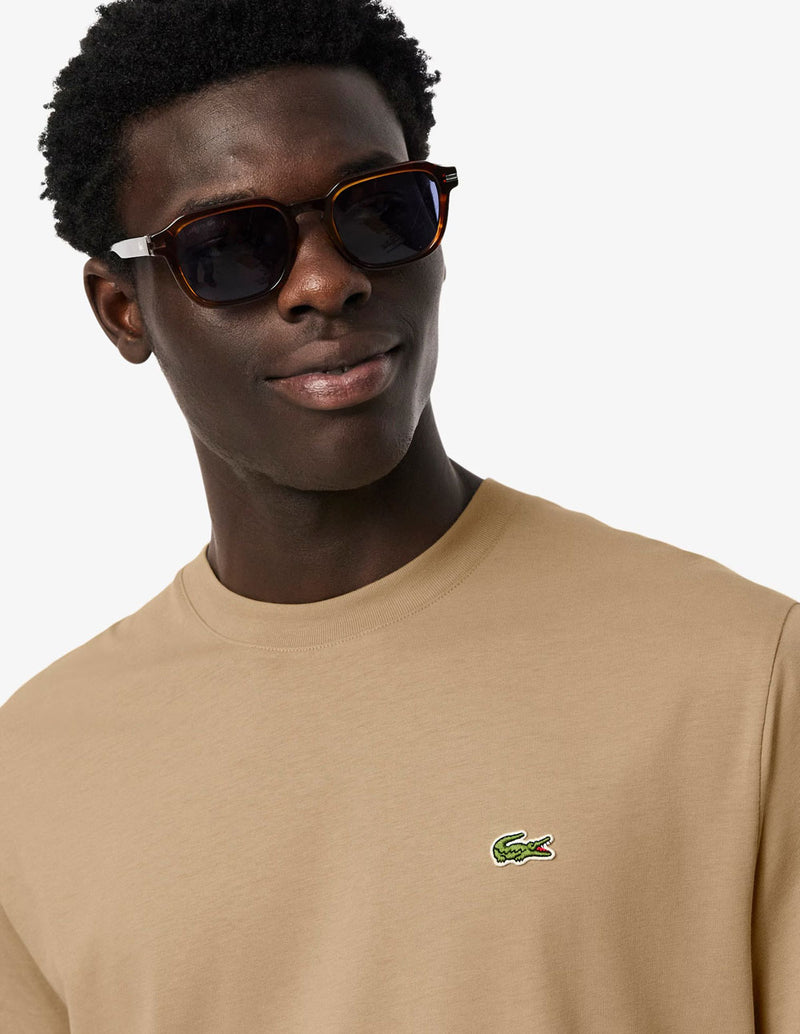 Camiseta Lacoste con Logo Beige Hombre