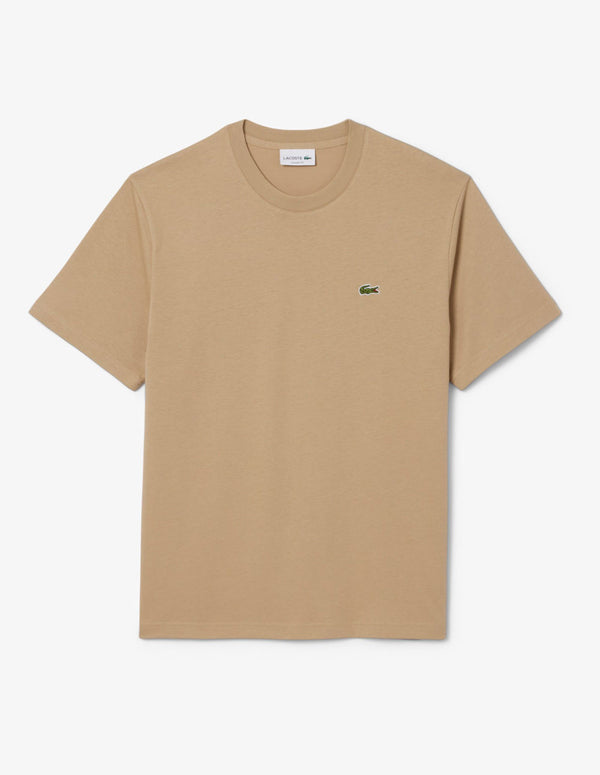 Camiseta Lacoste con Logo Beige Hombre