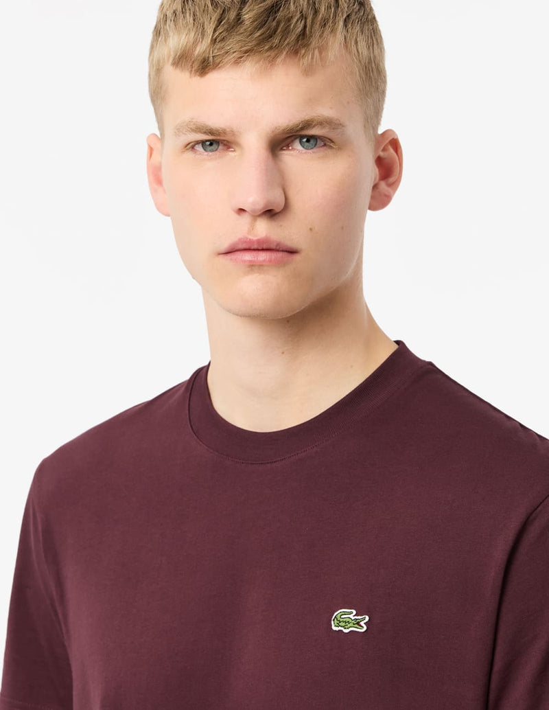 Camiseta Lacoste con Logo Burdeos Hombre