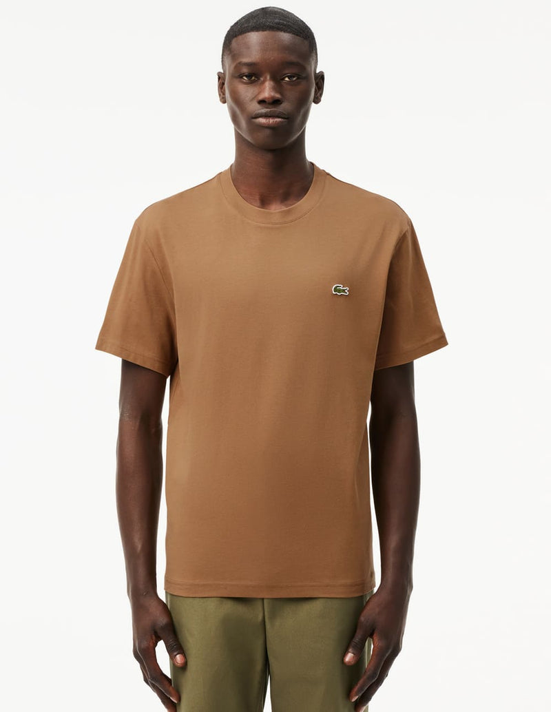 Camiseta Lacoste con Logo Marrón Hombre