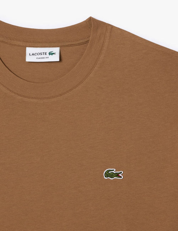 Camiseta Lacoste con Logo Marrón Hombre